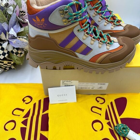 Men’s Gucci x Addias lace up boots size 10.5 made in  Italy - Picture 6 of 10